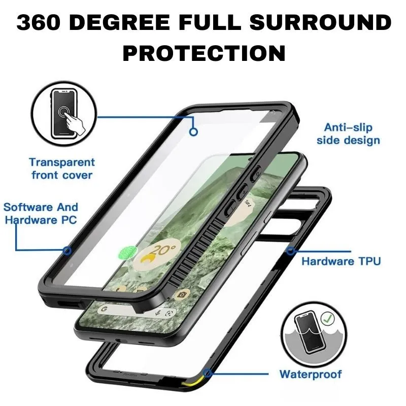 Dito 360° LifeProof Case for Pixel Series With Built-in Lens & Screen Protector