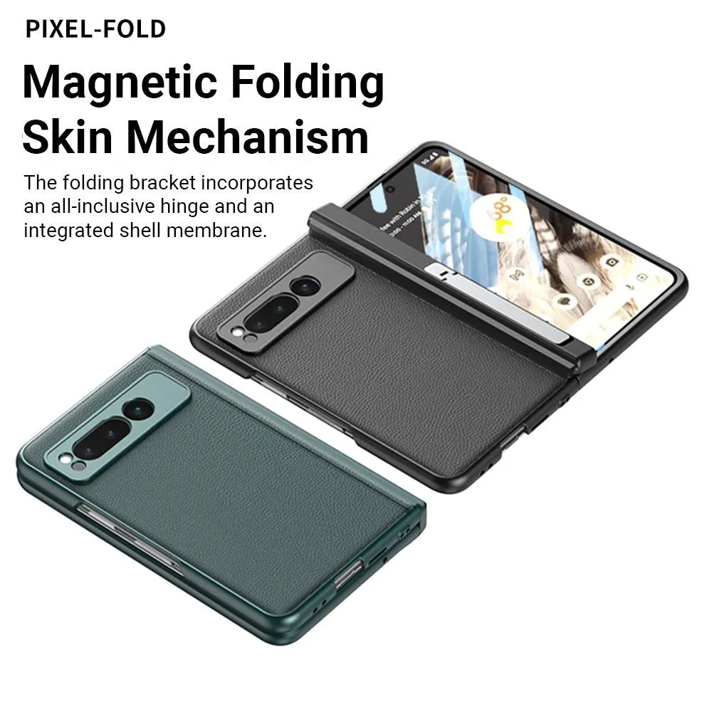 Doli Leather Case for Google Pixel Fold With Tempered Glass