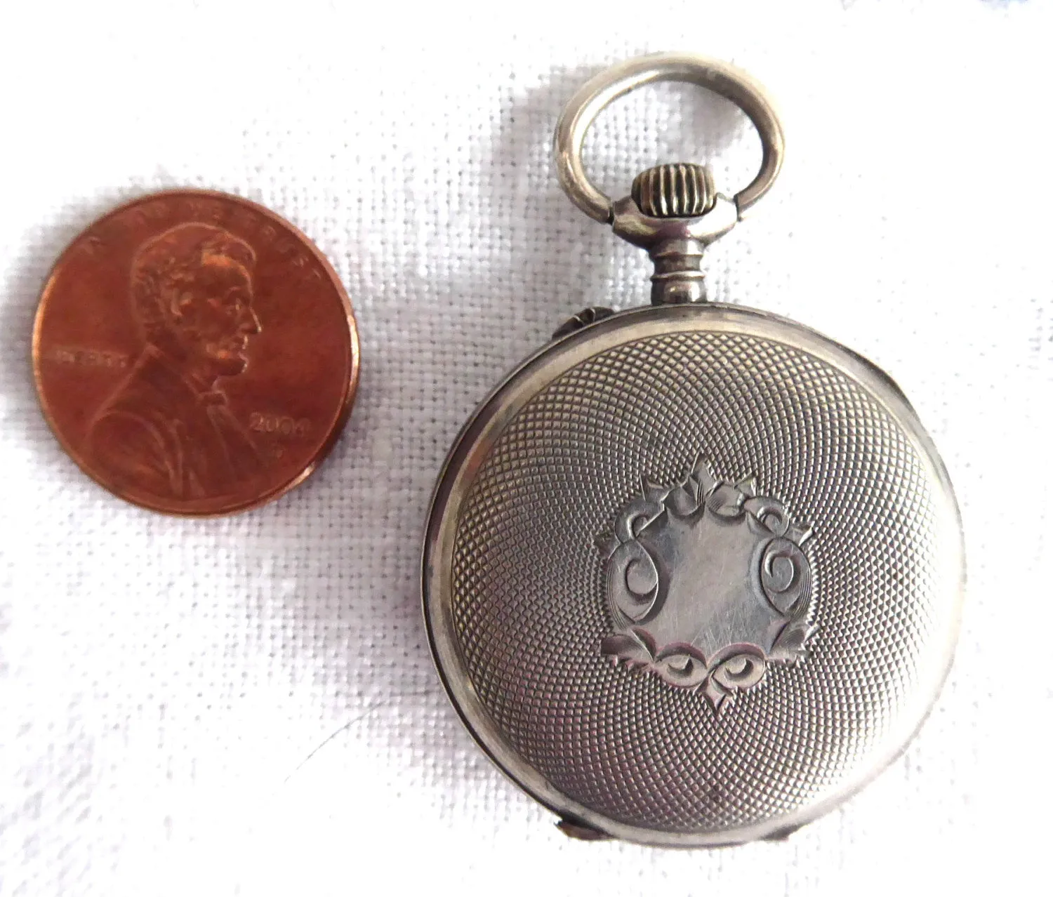 Edwardian Ladies Pocket Watch Chatelaine Enamel 800 Swiss Not Running Gorgeous