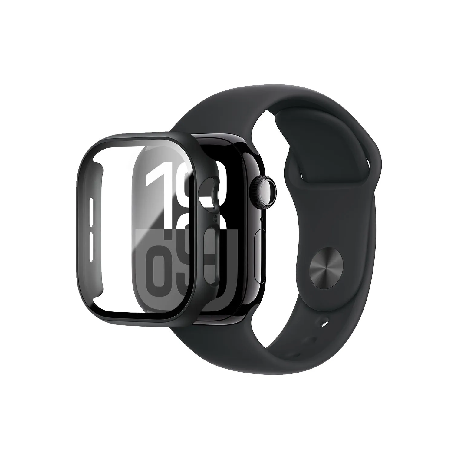 Eiger Mountain Glass Full Case for Apple Watch 10 42mm in Black