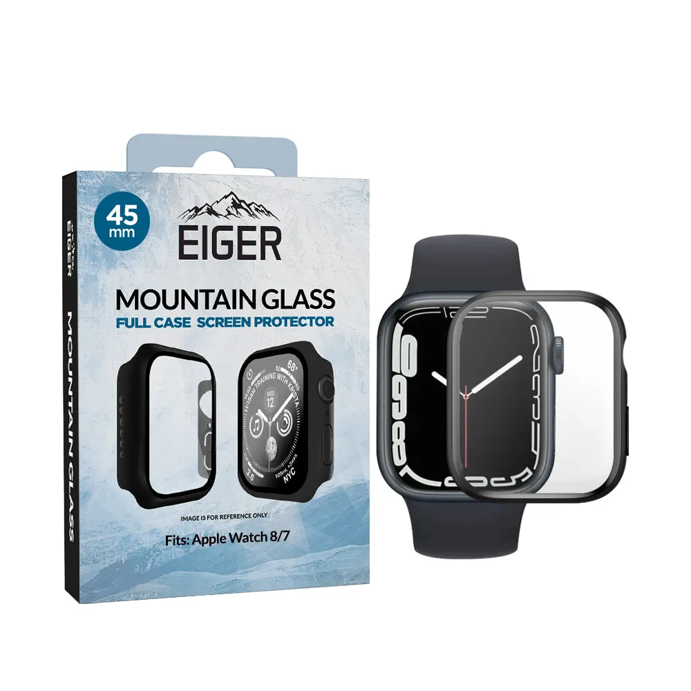 Eiger Mountain Glass Full Case for Apple Watch 9 / 8 / 7 45mm in Black