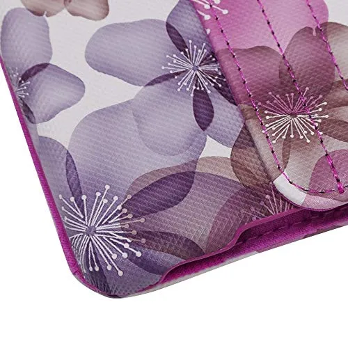 Electomania Flower Print Design 360 Degree Rotating PU Leather Smart Case Cover Stand Compatible for Apple Ipad 2/3/4 (Purple)