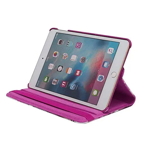 Electomania Flower Print Design 360 Degree Rotating PU Leather Smart Case Cover Stand Compatible for Apple Ipad 2/3/4 (Purple)