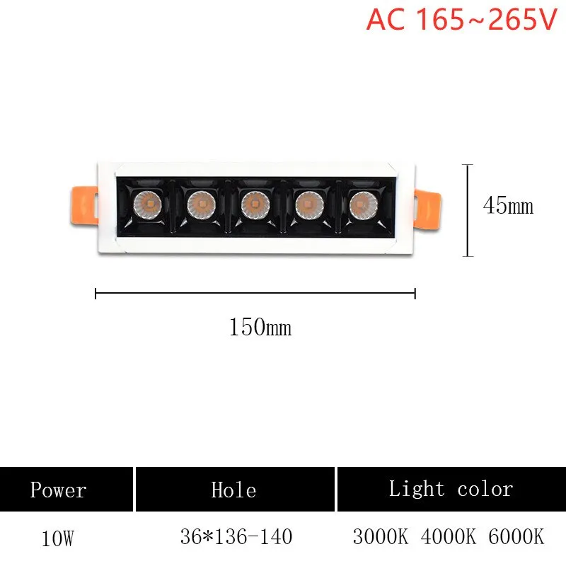 Embedded Creative LED Downlight 4W 10W 20W 30W Line Recessed Ceiling Lamp 110V 220V Bedroom Kitchen Indoor LED Spot Lighting