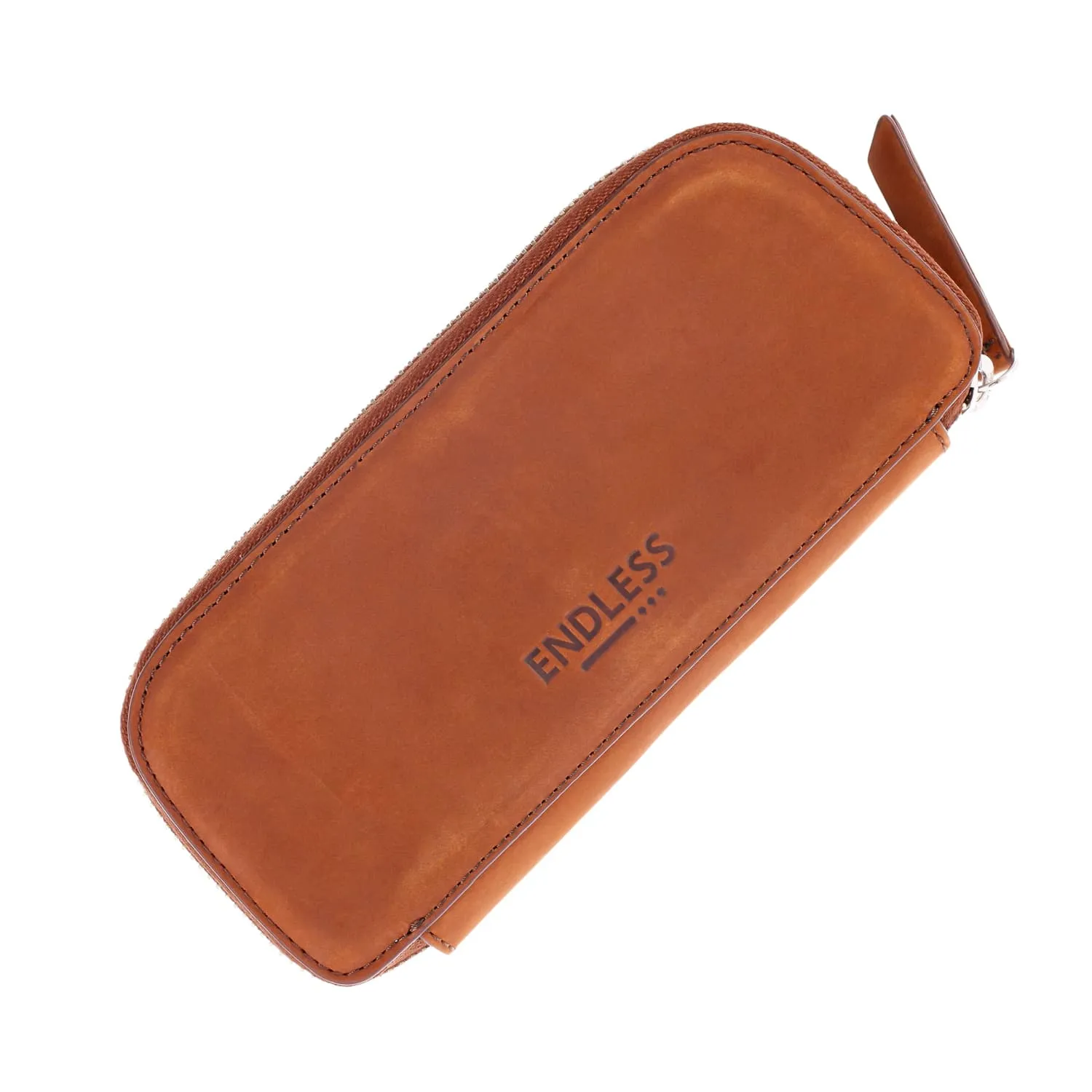 Endless Companion Leather Adjustable Pen Pouch - 2 Pens Brown