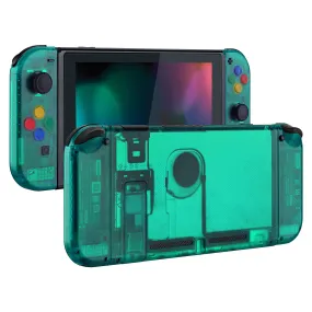 eXtremeRate Back Plate for NS Switch Console, NS Joycon Handheld Controller Housing with Colorful Buttons, DIY Replacement Shell for Nintendo Switch -Emerald Green - QM508