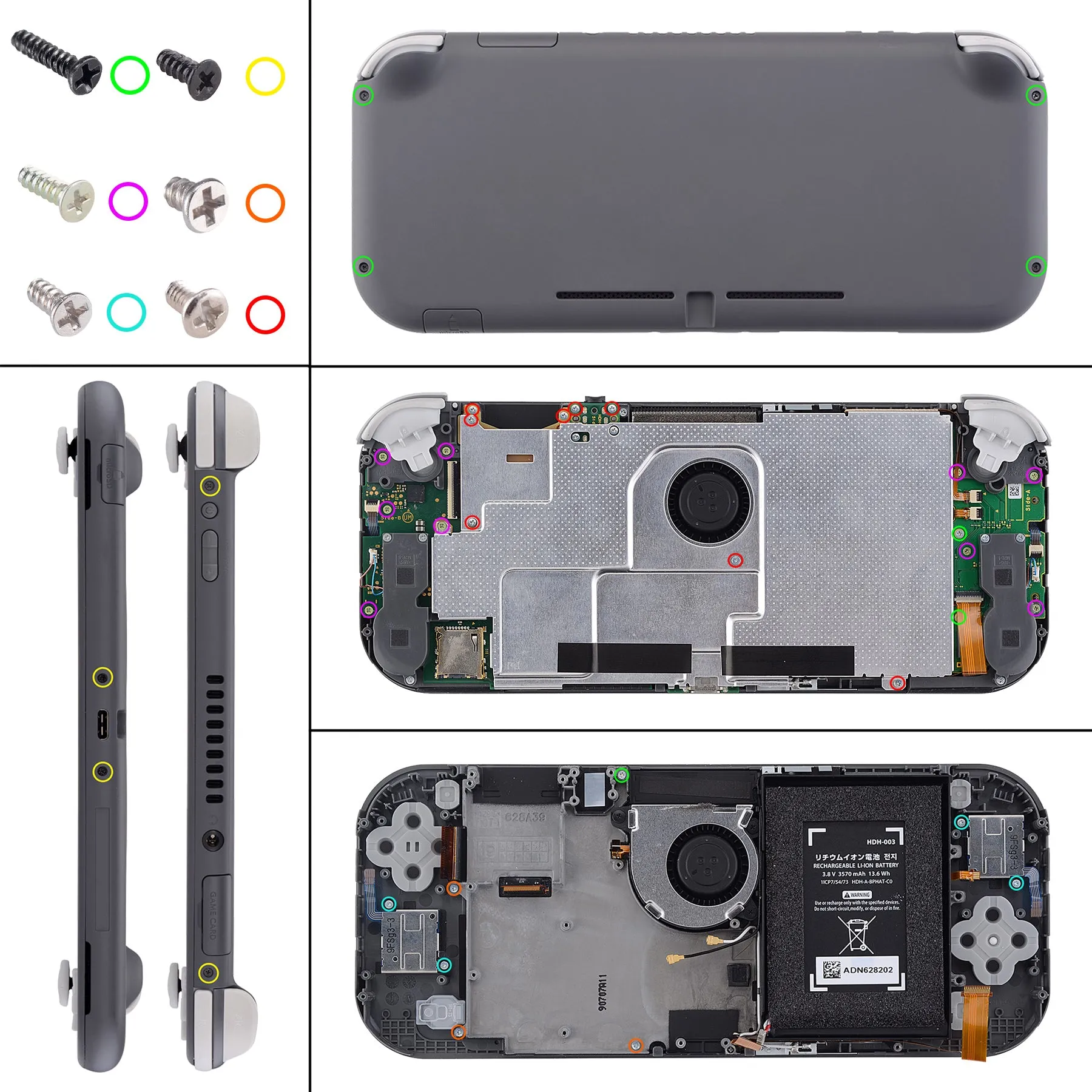 eXtremeRate Emerald Green DIY Replacement Shell for NS Switch Lite, NSL Handheld Controller Housing w/ Screen Protector, Custom Case Cover for NS Switch Lite - DLM508