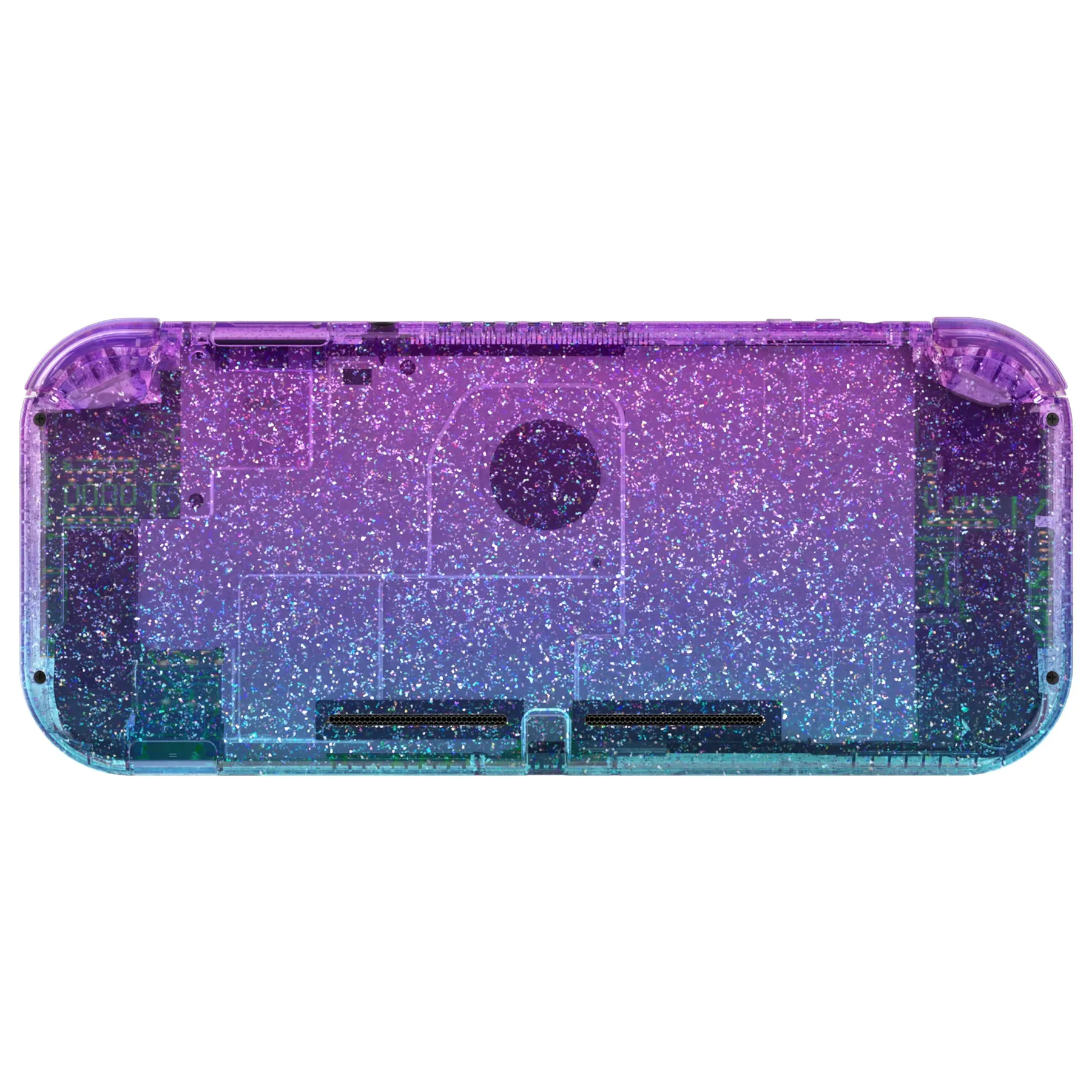 eXtremeRate Glitter Gradient Translucent Bluebell & Blue DIY Replacement Shell for Nintendo Switch Lite, NSL Handheld Controller Housing with Screen Protector, Custom Case Cover for Nintendo Switch Lite - DLP322