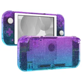 eXtremeRate Glitter Gradient Translucent Bluebell & Blue DIY Replacement Shell for Nintendo Switch Lite, NSL Handheld Controller Housing with Screen Protector, Custom Case Cover for Nintendo Switch Lite - DLP322