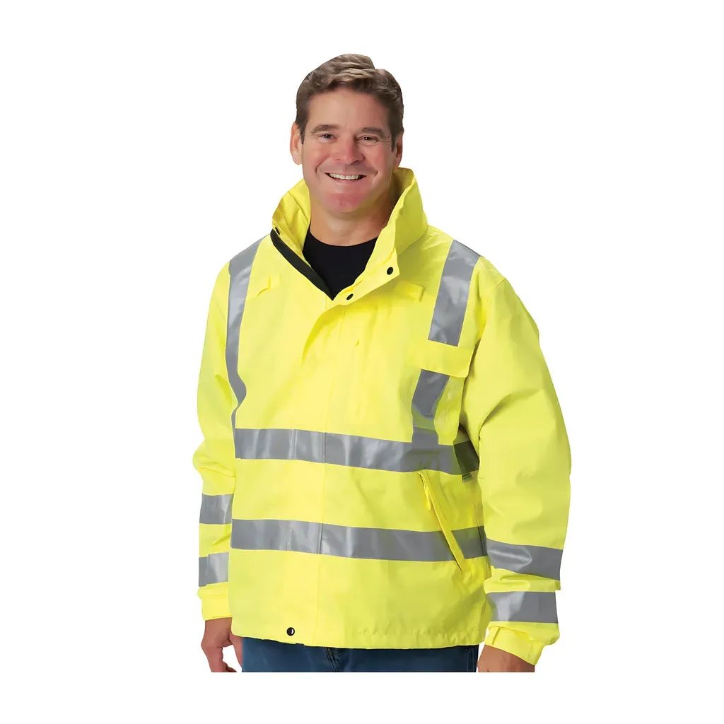 Falcon 353-2000-LY/L ANSI Type R Class 3 Heavy Duty Waterproof Breathable Jacket