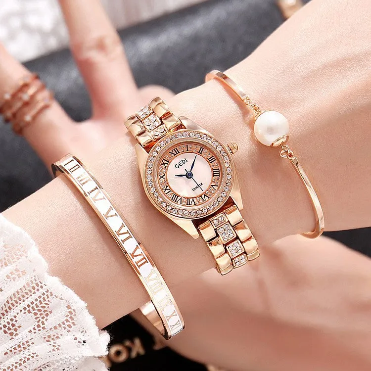 Fashion Steel Stap 3 Pcs Set Women's Watch