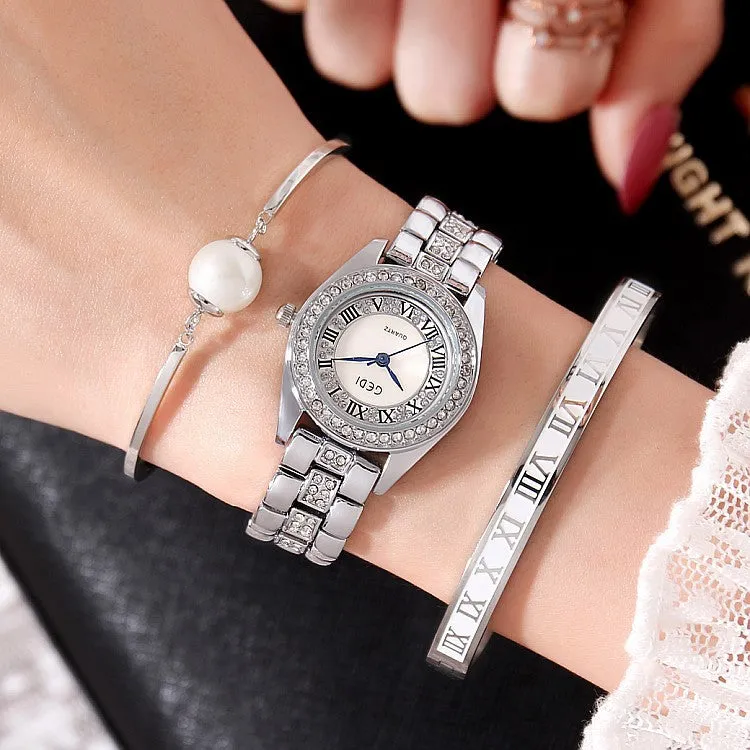 Fashion Steel Stap 3 Pcs Set Women's Watch