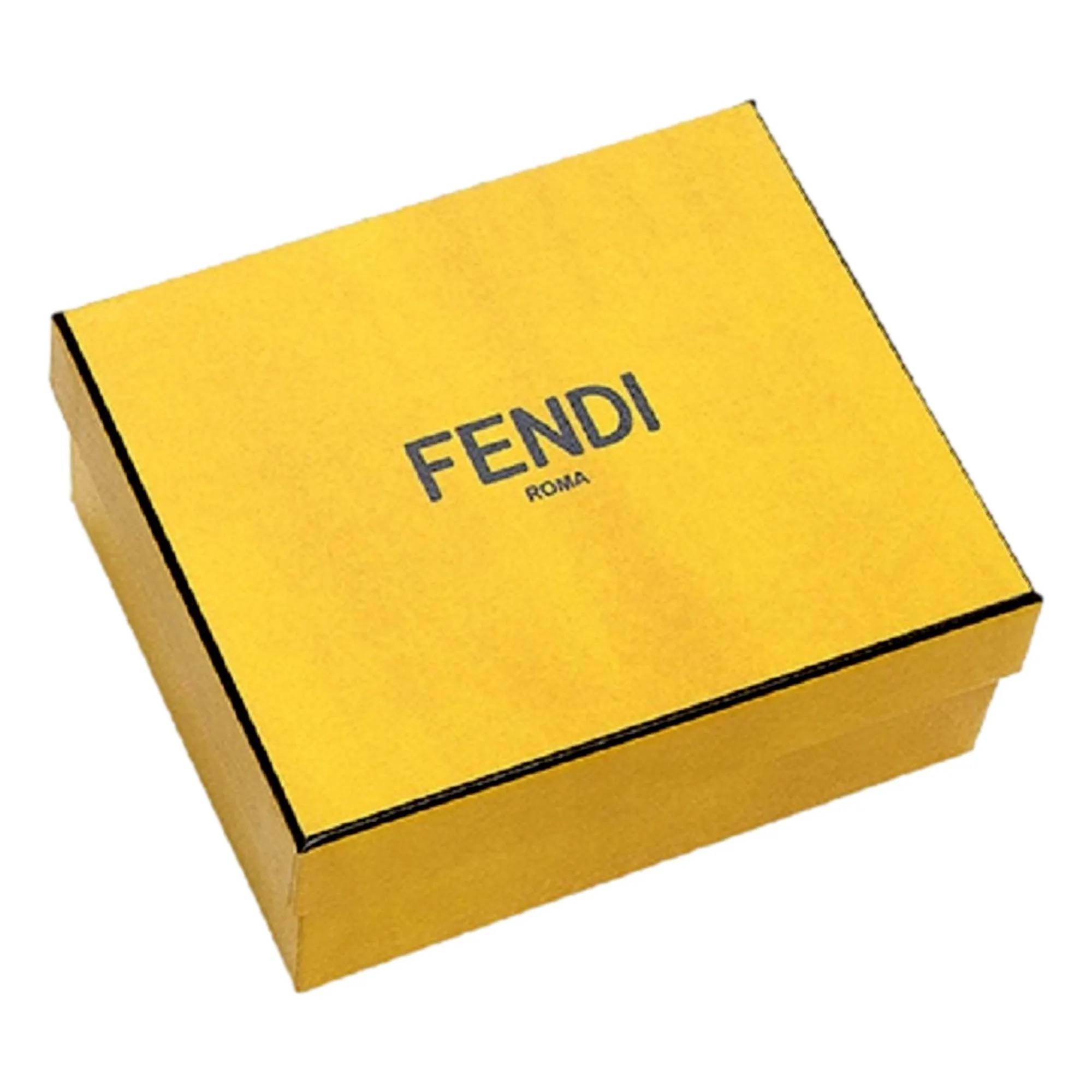 Fendi Calf Leather F Logo Blue Brown Small Bifold Wallet