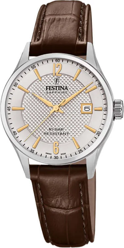 Festina Swiss Made Leather Analog Ladies Watch I Model F20009/2 Quartz Movement