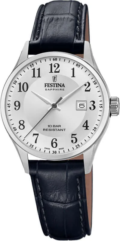 Festina Swiss Made Leather Analog Ladies Watch I Model F20009/5 Quartz Movement