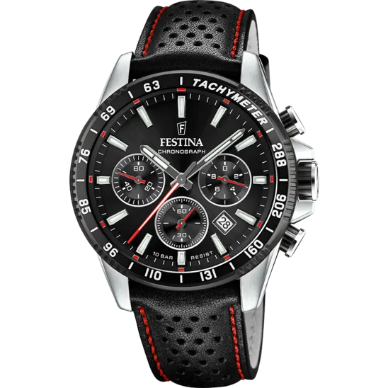 Festina Timeless Chronograph Leather Chronograph Mens Watch I Model F20561/4 Quartz Movement