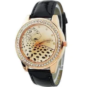 Fierce Leopard Ladies Leather Watch