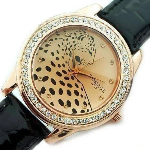 Fierce Leopard Ladies Leather Watch