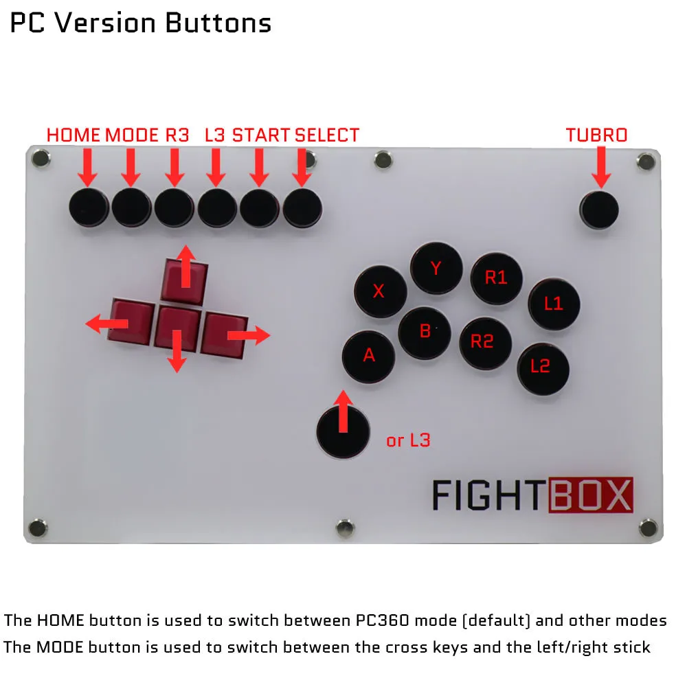 FightBox B7 Keyboard Button Leverless Arcade Fight Stick Game Controller