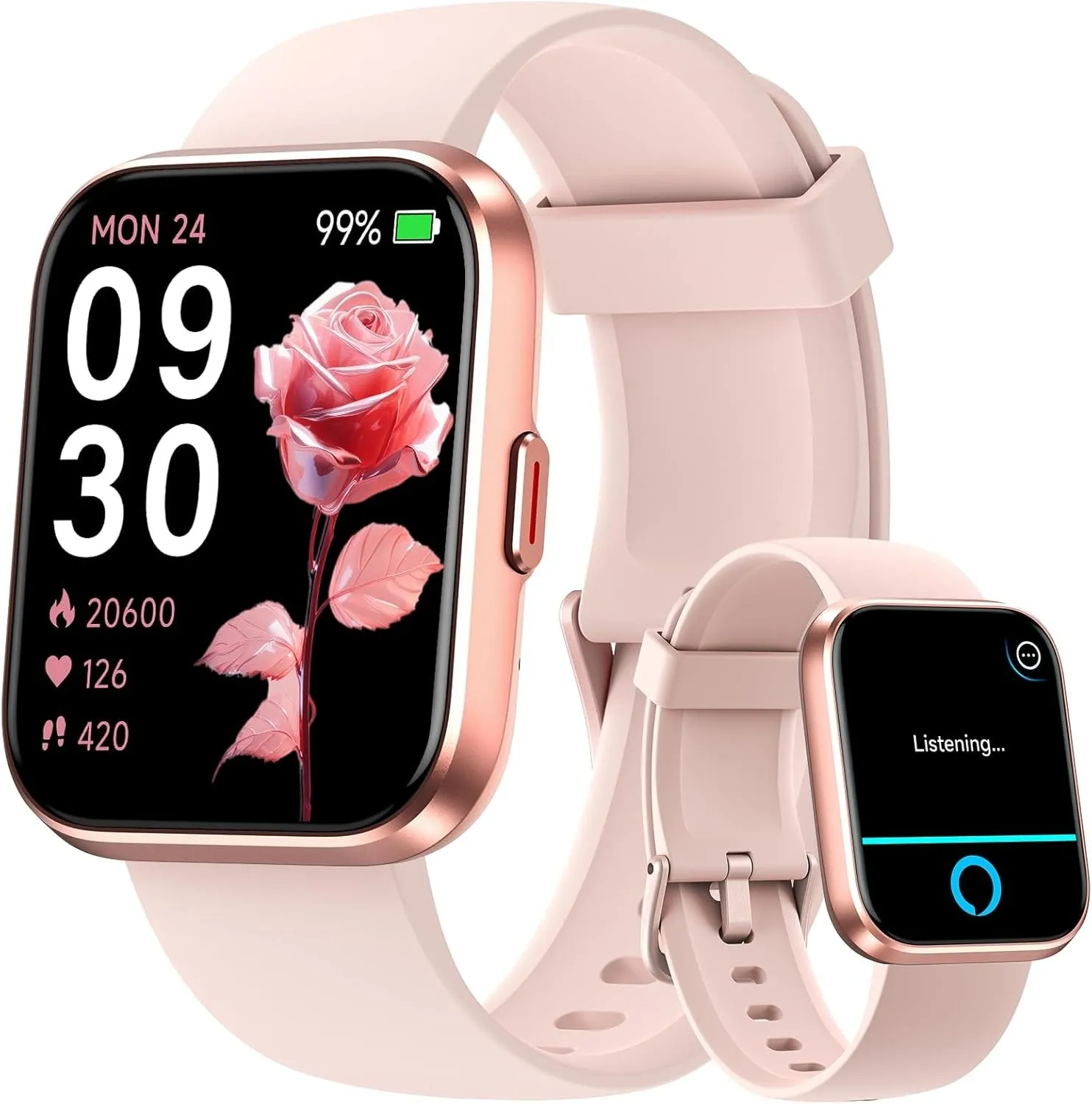 Fitpolo 208Plus Smart Watch for Women, 1.8" HD, Alexa, Bluetooth Call, IP68, Health & Sports Tracker.