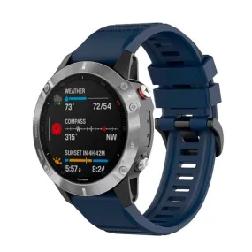 Fixed Universal Garmin 22mm QuickFit Silikone Rem - Mørkeblå