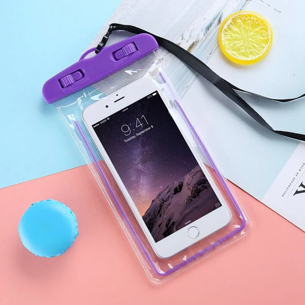 FLOVEME Waterproof Smartphone Case For Phone Pouch Bag 6.0" Underwater Luminous Phone Case For iPhone XR Huawei Xiaomi Universal