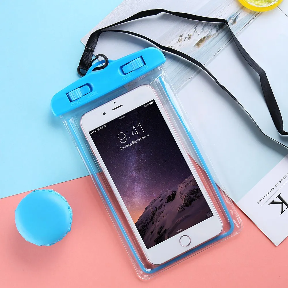 FLOVEME Waterproof Smartphone Case For Phone Pouch Bag 6.0" Underwater Luminous Phone Case For iPhone XR Huawei Xiaomi Universal