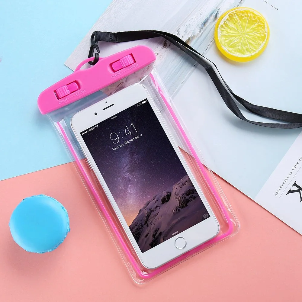 FLOVEME Waterproof Smartphone Case For Phone Pouch Bag 6.0" Underwater Luminous Phone Case For iPhone XR Huawei Xiaomi Universal