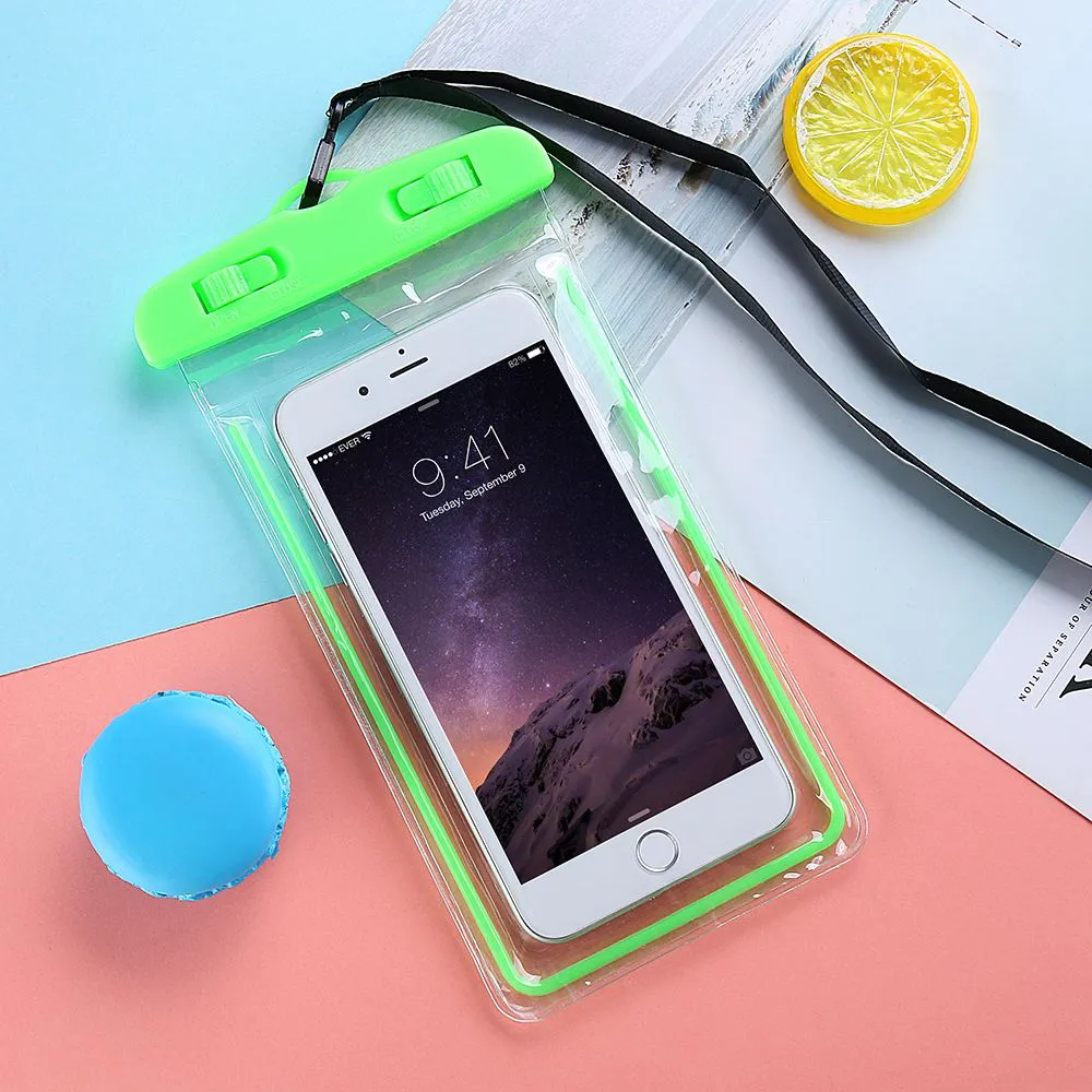 FLOVEME Waterproof Smartphone Case For Phone Pouch Bag 6.0" Underwater Luminous Phone Case For iPhone XR Huawei Xiaomi Universal