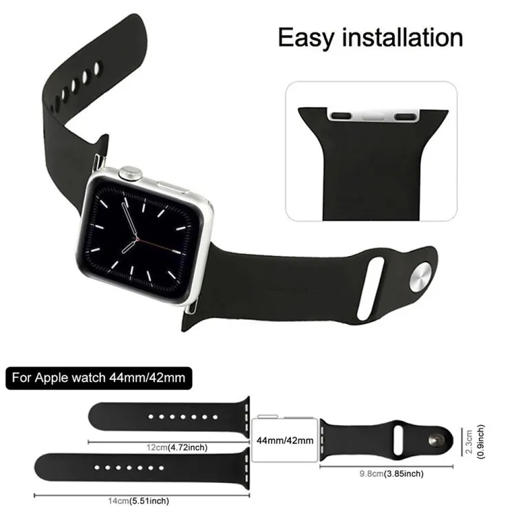 For Apple Watch Ultra 49mm & Watch Ultra 2 49mm / Series 9&8&7 45mm / SE 3&SE 2&6&SE&5&4 44mm / 3&2&1 42mm 3 in 1 Rubber Watch Band with Pin Buckle(White)