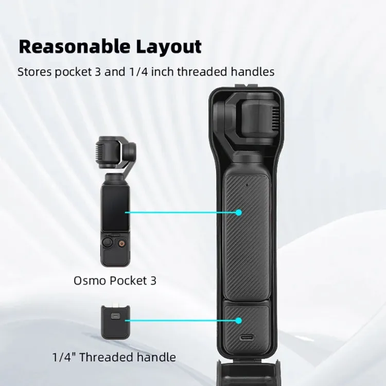 For DJI OSMO POCKET 3 BRDRC Waterproof Storage Box Protective Shell  With Lanyard(Black)