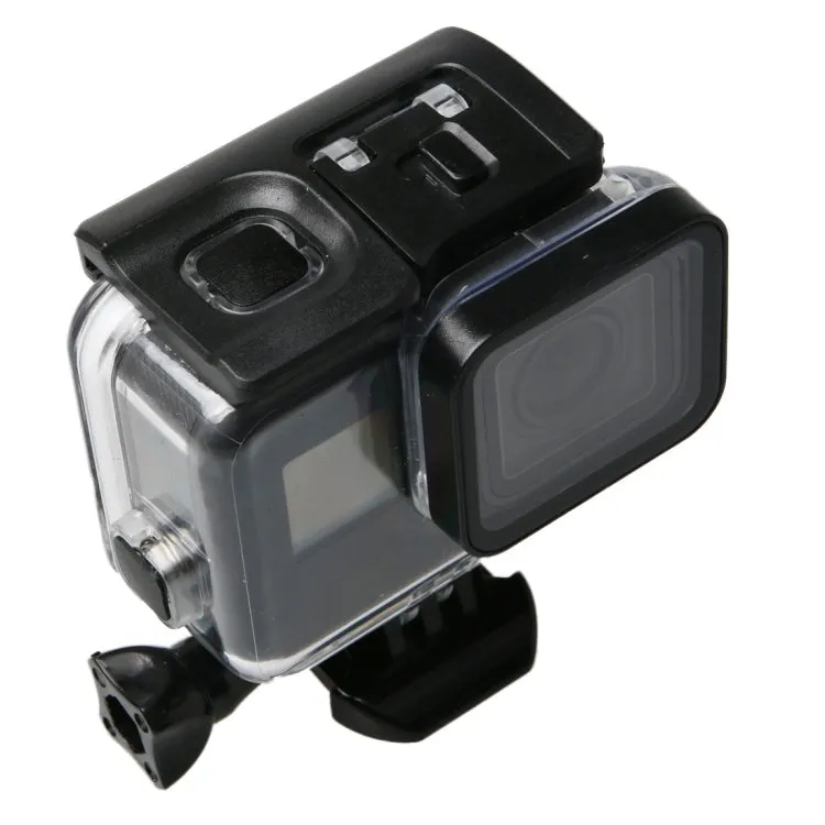 For GoPro HERO6 /5 Black 60m Underwater Waterproof Housing Diving Case with Touch Screen Back Door & Filter / Buckle Basic Mount & Screw, No Need to Disassemble Lens