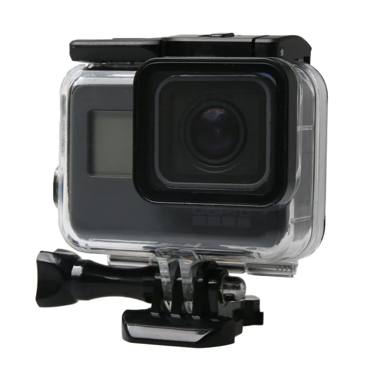 For GoPro HERO6 /5 Black 60m Underwater Waterproof Housing Diving Case with Touch Screen Back Door & Filter / Buckle Basic Mount & Screw, No Need to Disassemble Lens