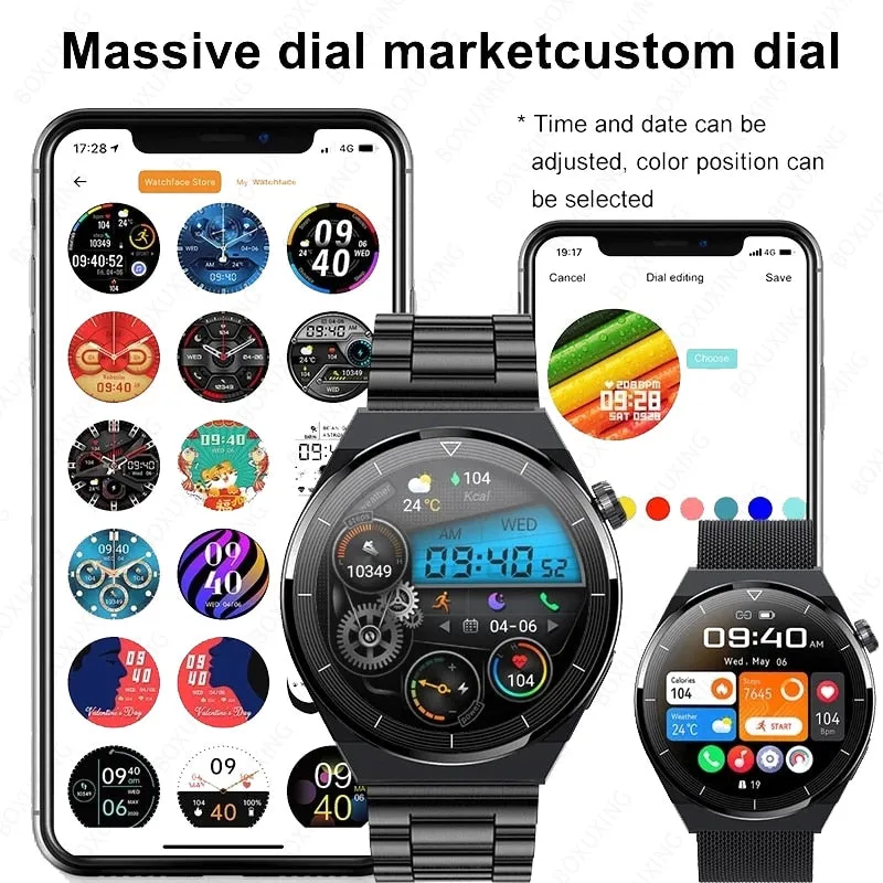 For Huawei Xiaomi NFC Smart Watch Men GT3 Pro AMOLED 390*390 HD Screen Heart Rate Bluetooth Call IP68 Waterproof SmartWatch 2023