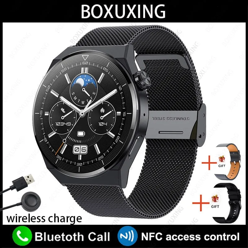 For Huawei Xiaomi NFC Smart Watch Men GT3 Pro AMOLED 390*390 HD Screen Heart Rate Bluetooth Call IP68 Waterproof SmartWatch 2023