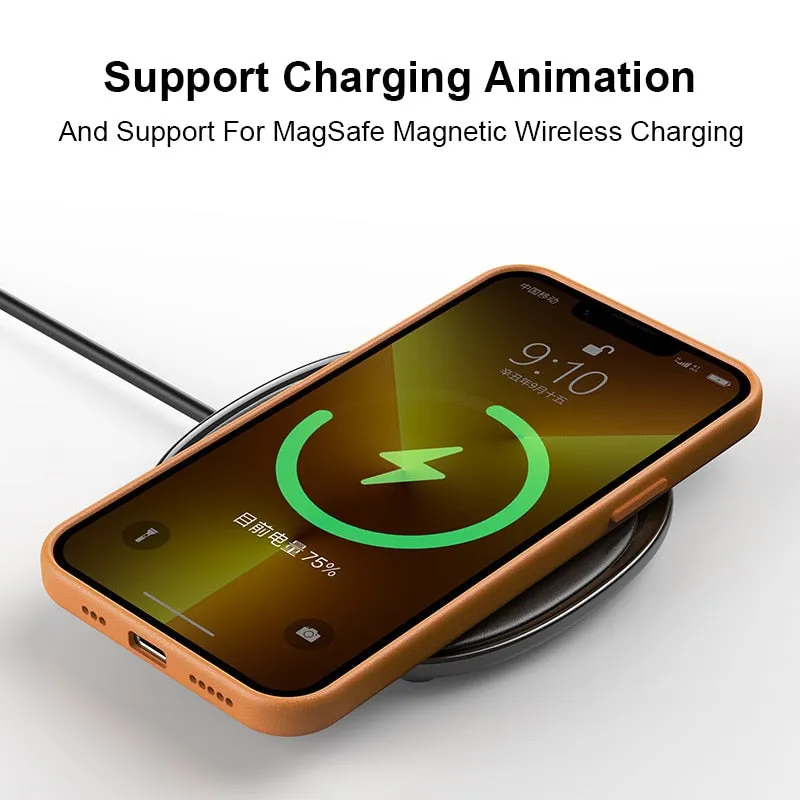 For Magsafe Magnetic Leather Liquid Silicone Case for IPhone 13 Pro Max