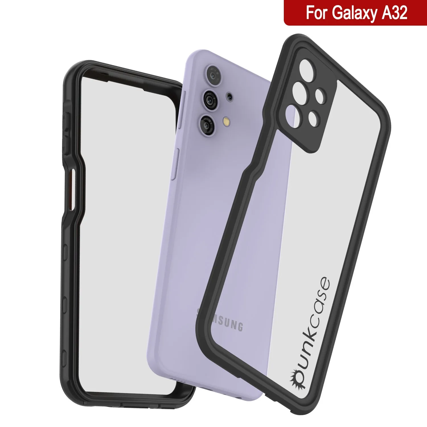 Galaxy A32 Waterproof Case PunkCase StudStar Black Thin 6.6ft Underwater IP68 Shock/Snow Proof