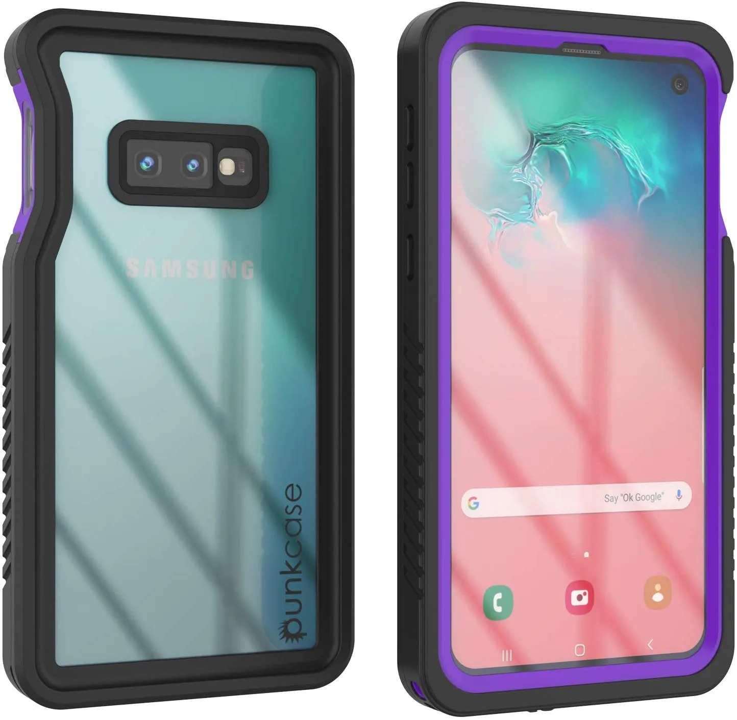 Galaxy S10e Water/Shockproof Slim Screen Protector Case [Purple]