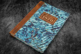 Galen Leather 1870 Marbled A5 Notebook in Ocean Waves - Tomoe River Paper