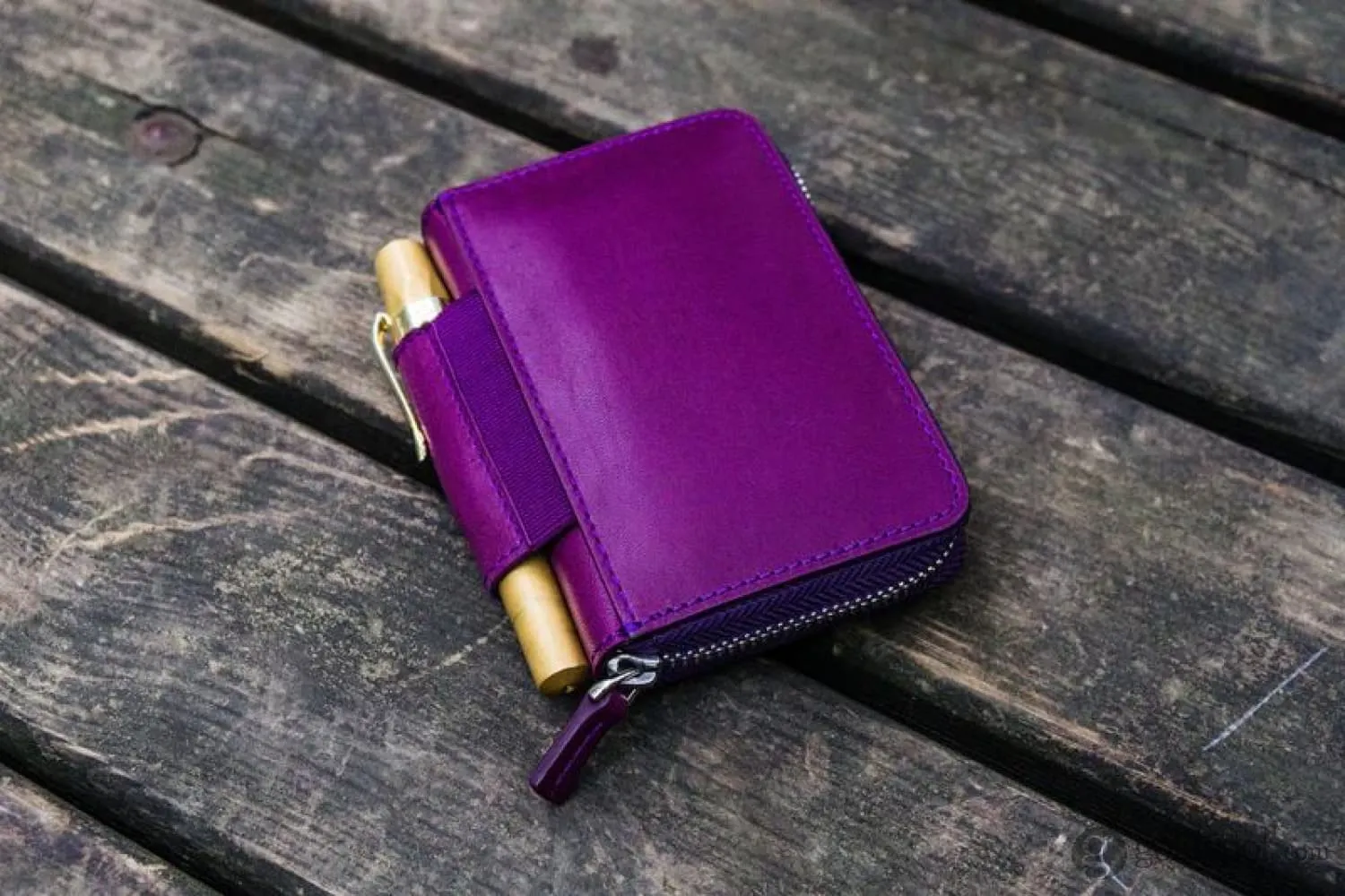 Galen Leather EDC Wallet in Purple