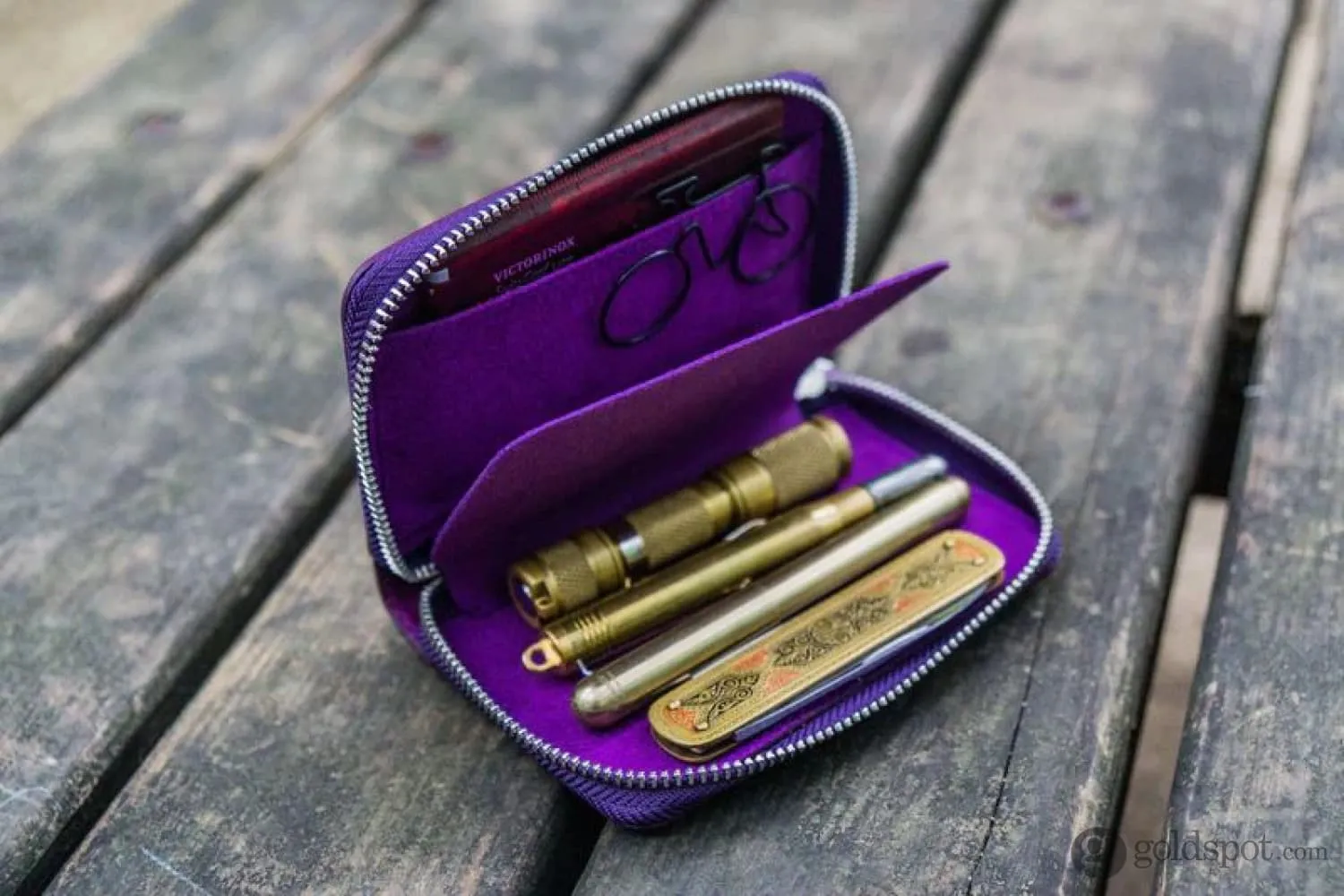 Galen Leather EDC Wallet in Purple