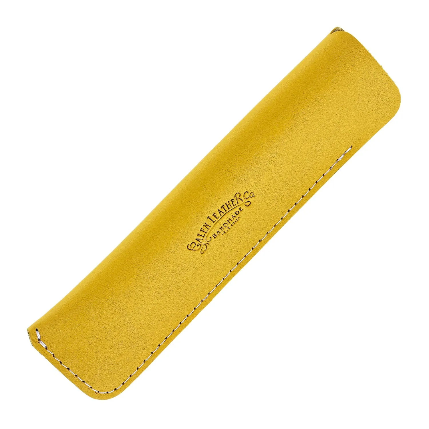 Galen Leather Single Pen Case in Yellow