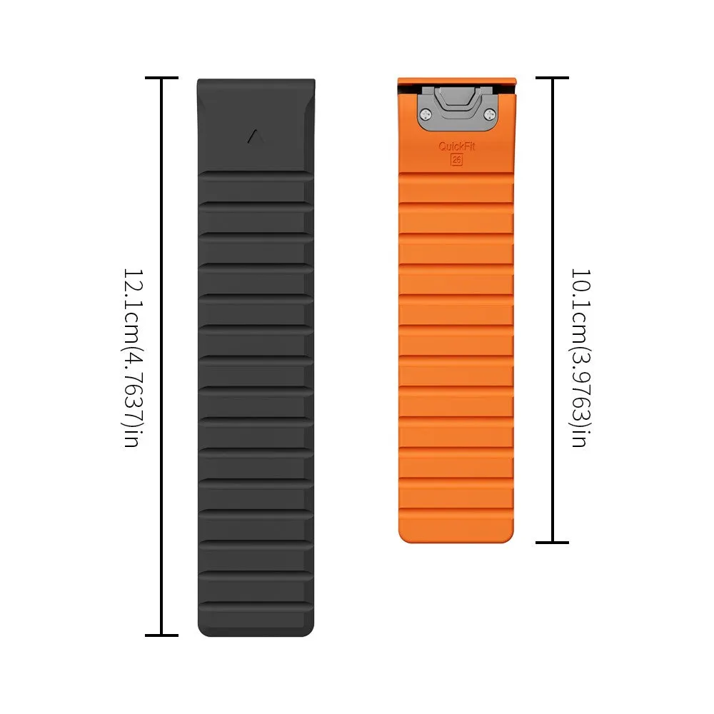 Garmin Descent G1 Solar Magnet Silicone Dual Color Bracelet with 22mm quick release (joint circumference: 170-230mm) - Black / Orange