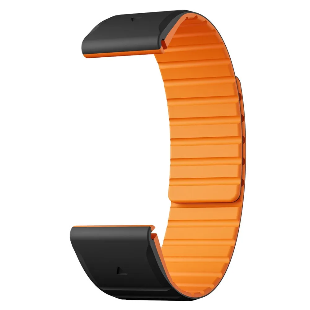 Garmin Descent G1 Solar Magnet Silicone Dual Color Bracelet with 22mm quick release (joint circumference: 170-230mm) - Black / Orange