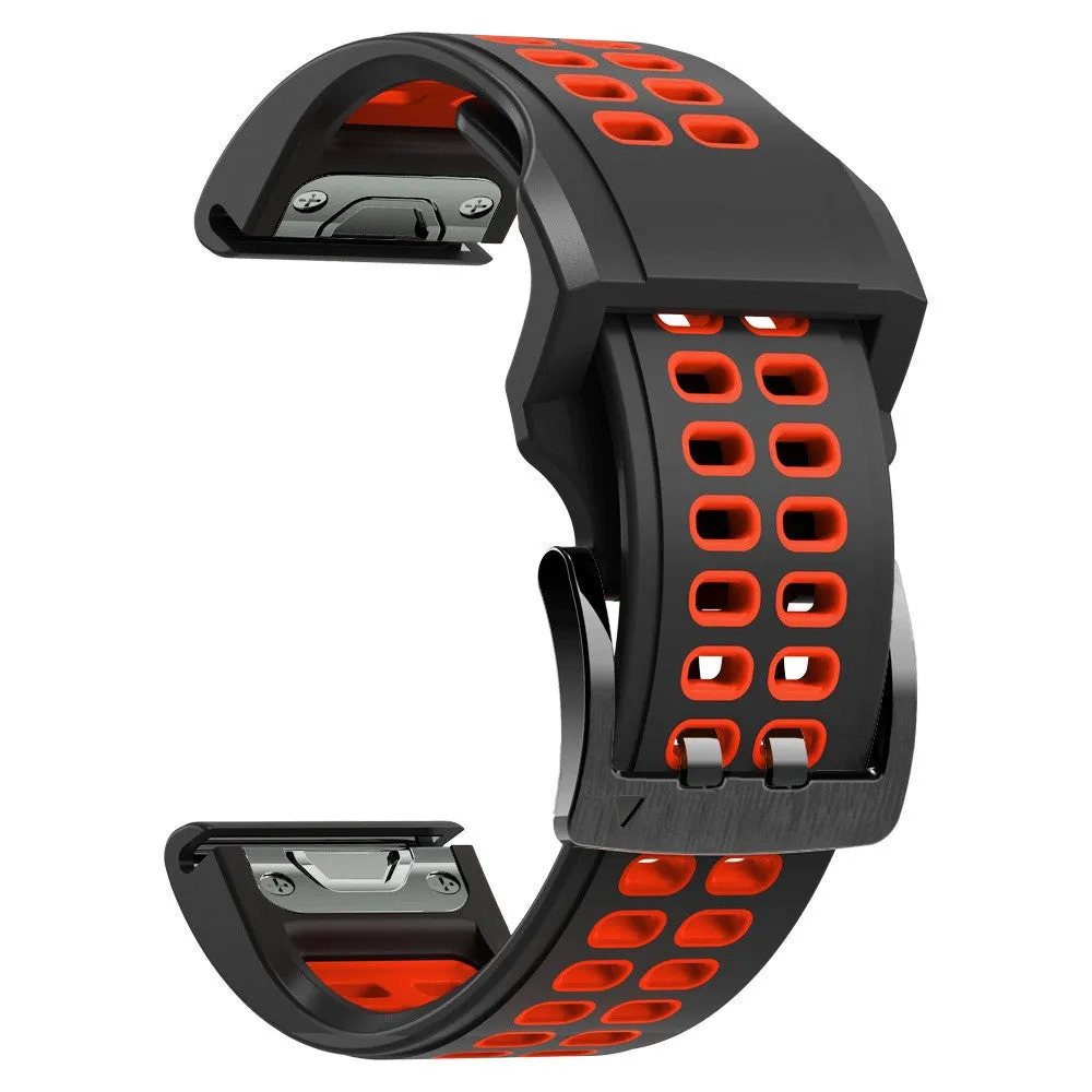 Garmin Fenix 3 replacement silicone strap Dual Color (joint circumference: 180-220mm) - Black / Red