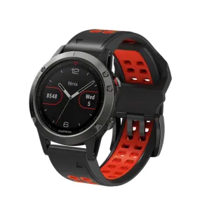 Garmin Fenix 3 replacement silicone strap Dual Color (joint circumference: 180-220mm) - Black / Red