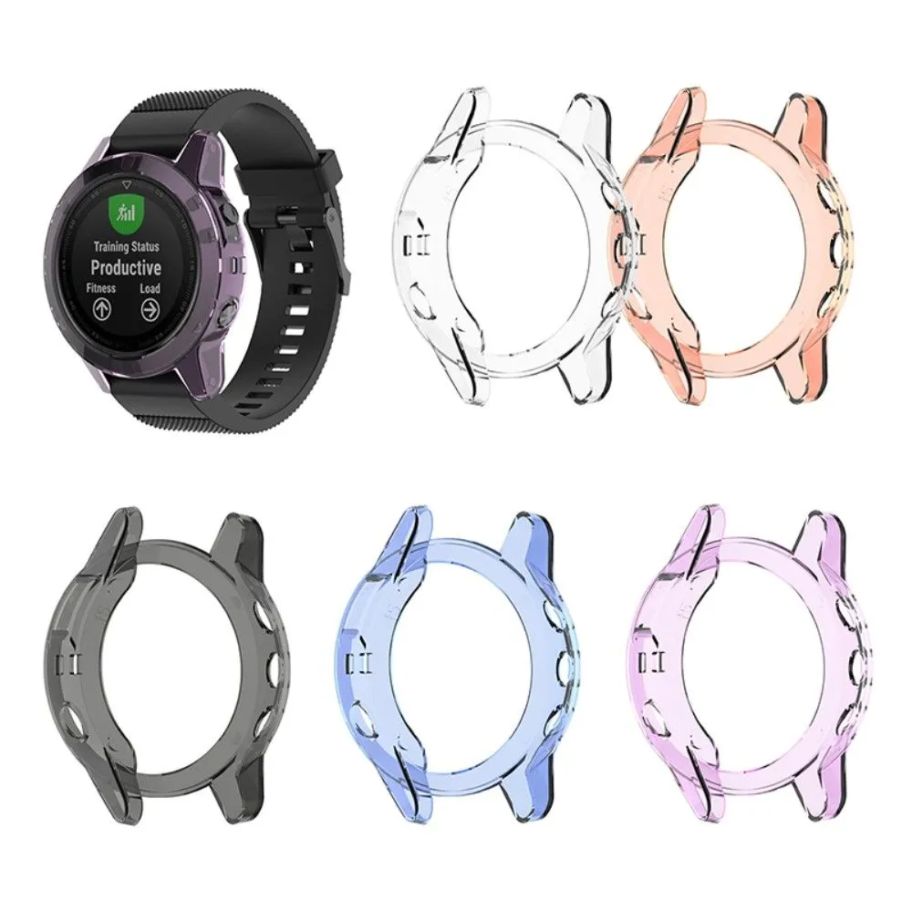 Garmin Fenix 5 / 5 Plus transparent cover - Transparent Purple