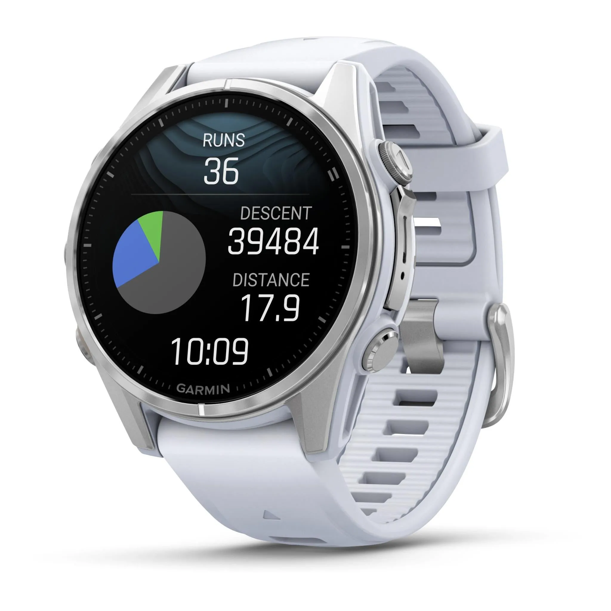 Garmin fenix® 8 43mm AMOLED Glass Bare Stainless Steel with Whitestone Band