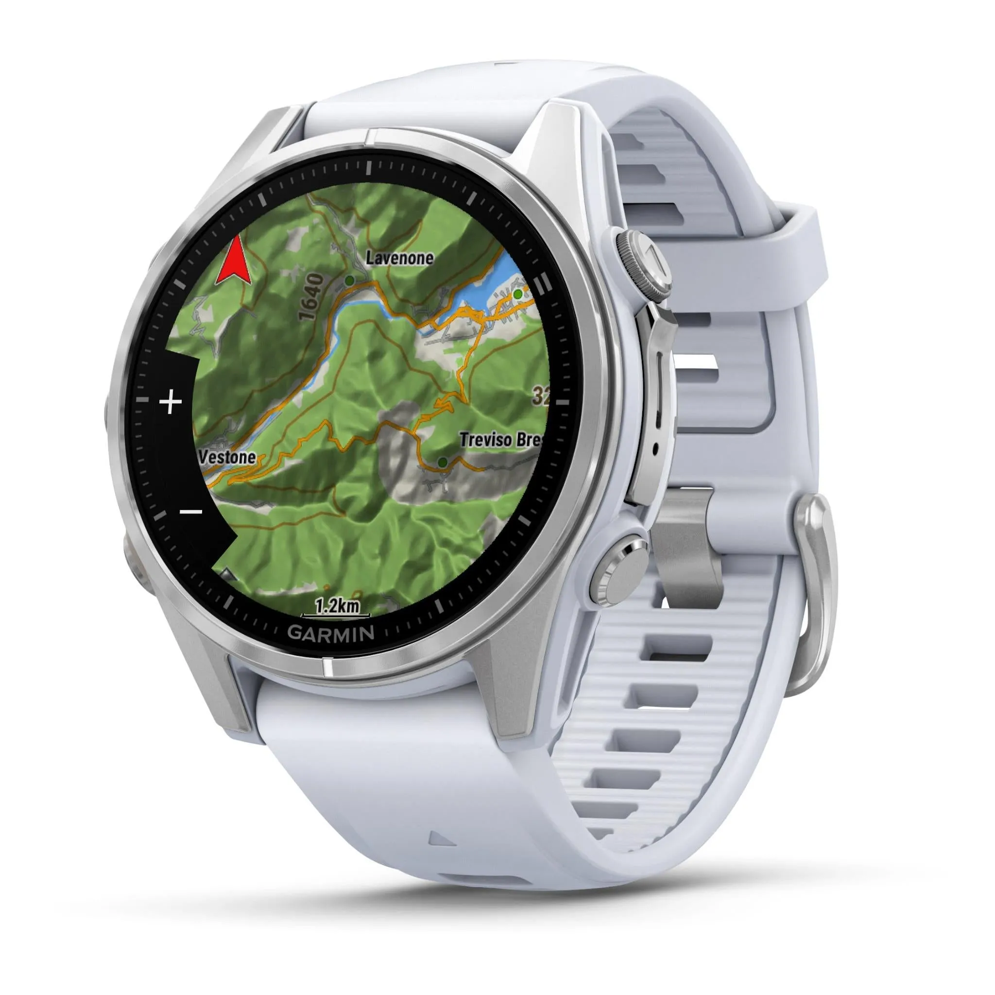 Garmin fenix® 8 43mm AMOLED Glass Bare Stainless Steel with Whitestone Band