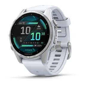 Garmin fenix® 8 43mm AMOLED Glass Bare Stainless Steel with Whitestone Band